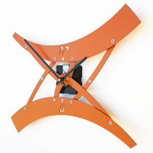 Orange Modern Unique Wall Clock - Sweep III